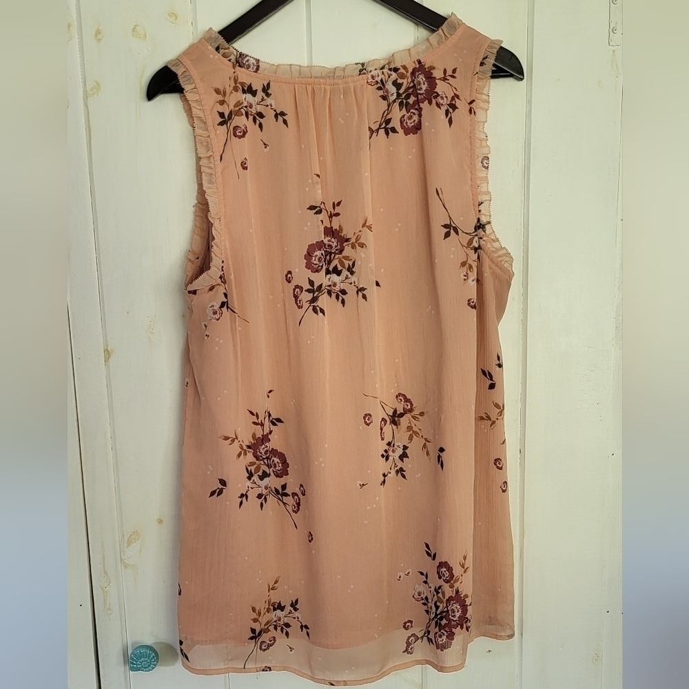 Torrid Chiffon Ruffle Trim Keyhole Tank - Picture 6 of 10